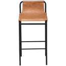 Meridian Dax Cognac Vegan Leather Counter Stool IMAGE 4