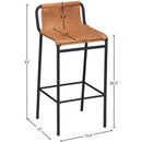  Color_Cognac -- Dax Cognac Vegan Leather Upholstered Counter Stool IMAGE 6