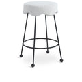  Color_Black/ Cream -- Fleur Cream Boucle Fabric Upholstered Counter Stool IMAGE 1