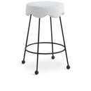 Color_Black/ Cream -- Fleur Cream Boucle Fabric Upholstered Counter Stool IMAGE 1
