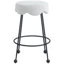  Color_Black/ Cream -- Fleur Cream Boucle Fabric Upholstered Counter Stool IMAGE 2