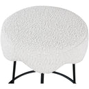  Color_Black/ Cream -- Fleur Cream Boucle Fabric Upholstered Counter Stool IMAGE 3