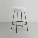  Color_Black/ Cream -- Fleur Cream Boucle Fabric Upholstered Counter Stool IMAGE 4