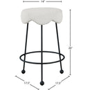  Color_Black/ Cream -- Fleur Cream Boucle Fabric Upholstered Counter Stool IMAGE 5