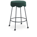  Color_Green -- Fleur Green Boucle Fabric Upholstered Counter Stool IMAGE 1
