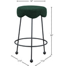  Color_Green -- Fleur Green Boucle Fabric Upholstered Counter Stool IMAGE 5