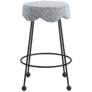  Color_Grey -- Fleur Grey Boucle Fabric Upholstered Counter Stool IMAGE 2