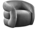  Manufacturer Color_Grey -- Roxbury Grey Velvet Upholstered Accent Chair IMAGE 1