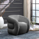  Manufacturer Color_Grey -- Roxbury Grey Velvet Upholstered Accent Chair IMAGE 2