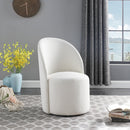 Manufacturer Color_Cream -- Hautely Cream Boucle Fabric Upholstered Accent / Dining Chair IMAGE 2