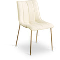  Color_Cream/ Gold -- Isla Cream Vegan Leather Upholstered Dining Chair IMAGE 1