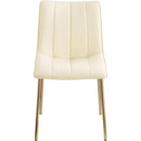  Color_Cream/ Gold -- Isla Cream Vegan Leather Upholstered Dining Chair IMAGE 3