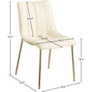  Color_Cream/ Gold -- Isla Cream Vegan Leather Upholstered Dining Chair IMAGE 8