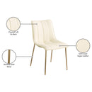  Color_Cream/ Gold -- Isla Cream Vegan Leather Upholstered Dining Chair IMAGE 9