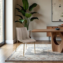  Color_Taupe -- Isla Taupe Vegan Leather Upholstered Dining Chair IMAGE 2