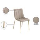  Color_Taupe -- Isla Taupe Vegan Leather Upholstered Dining Chair IMAGE 9