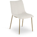  Color_Gold/ White -- Isla Off-White Vegan Leather Upholstered Dining Chair IMAGE 1