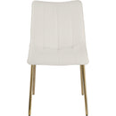  Color_Gold/ White -- Isla Off-White Vegan Leather Upholstered Dining Chair IMAGE 3