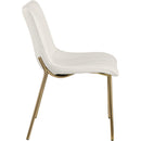  Color_Gold/ White -- Isla Off-White Vegan Leather Upholstered Dining Chair IMAGE 4