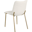  Color_Gold/ White -- Isla Off-White Vegan Leather Upholstered Dining Chair IMAGE 6