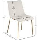  Color_Gold/ White -- Isla Off-White Vegan Leather Upholstered Dining Chair IMAGE 8