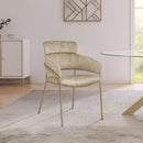 Meridian Yara Beige Velvet Dining Chair IMAGE 2