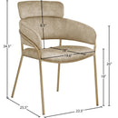 Meridian Yara Beige Velvet Dining Chair IMAGE 6