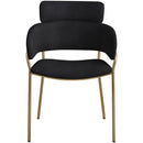  Color_Black/ Gold -- Yara Black Velvet Upholstered Dining Chair IMAGE 4