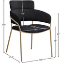  Color_Black/ Gold -- Yara Black Velvet Upholstered Dining Chair IMAGE 6
