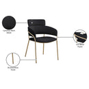  Color_Black/ Gold -- Yara Black Velvet Upholstered Dining Chair IMAGE 7