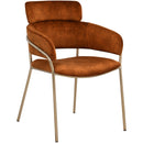  Color_Cognac -- Yara Cognac Velvet Upholstered Dining Chair IMAGE 1