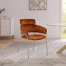  Color_Cognac -- Yara Cognac Velvet Upholstered Dining Chair IMAGE 2