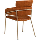  Color_Cognac -- Yara Cognac Velvet Upholstered Dining Chair IMAGE 3