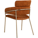 Meridian Yara Cognac Velvet Dining Chair IMAGE 3