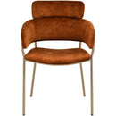  Color_Cognac -- Yara Cognac Velvet Upholstered Dining Chair IMAGE 4
