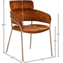 Color_Cognac -- Yara Cognac Velvet Upholstered Dining Chair IMAGE 6
