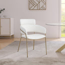 Color_Cream/ Gold -- Yara Cream Velvet Upholstered Dining Chair IMAGE 2