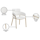  Color_Cream/ Gold -- Yara Cream Velvet Upholstered Dining Chair IMAGE 7