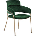  Color_Gold/ Green -- Yara Green Velvet Upholstered Dining Chair IMAGE 1