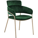  Color_Gold/ Green -- Yara Green Velvet Upholstered Dining Chair IMAGE 1