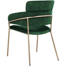  Color_Gold/ Green -- Yara Green Velvet Upholstered Dining Chair IMAGE 3