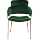  Color_Gold/ Green -- Yara Green Velvet Upholstered Dining Chair IMAGE 4
