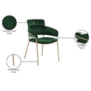  Color_Gold/ Green -- Yara Green Velvet Upholstered Dining Chair IMAGE 7