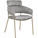 Meridian Yara Grey Velvet Dining Chair IMAGE 1
