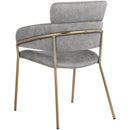  Color_Gold/ Grey -- Yara Grey Velvet Upholstered Dining Chair IMAGE 3