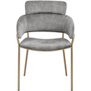  Color_Gold/ Grey -- Yara Grey Velvet Upholstered Dining Chair IMAGE 4