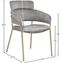  Color_Gold/ Grey -- Yara Grey Velvet Upholstered Dining Chair IMAGE 6