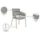  Color_Gold/ Grey -- Yara Grey Velvet Upholstered Dining Chair IMAGE 7