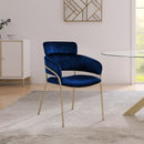 Meridian Yara Navy Velvet Dining Chair IMAGE 2