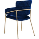  Color_Navy -- Yara Navy Velvet Upholstered Dining Chair IMAGE 3